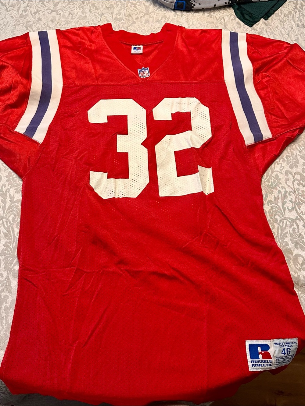 Russell Athletic Red Adult Large Football Jersey with White Number 32